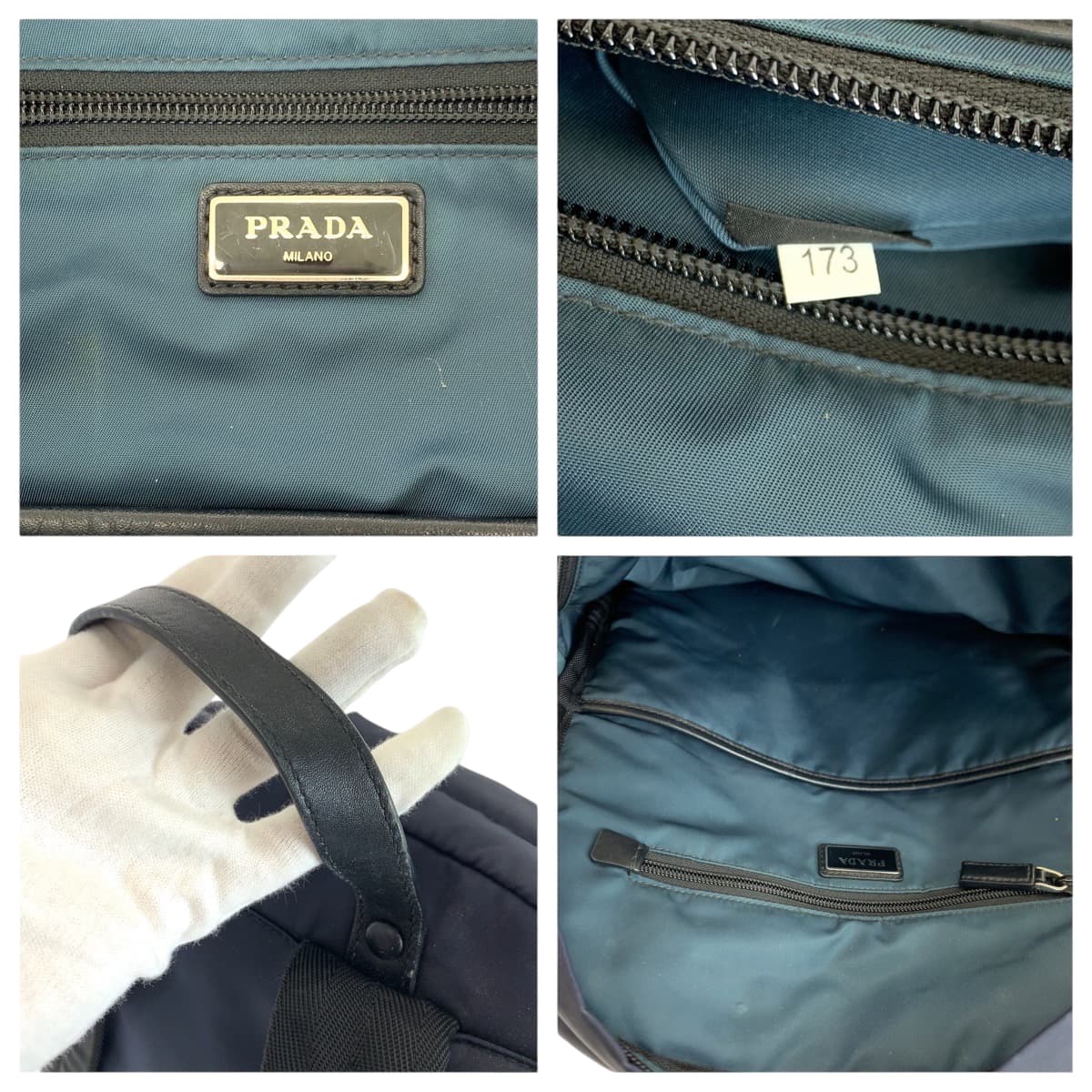 PRADA Backpack Nylon Navy SilverMetal Backpack Backpack Test mens