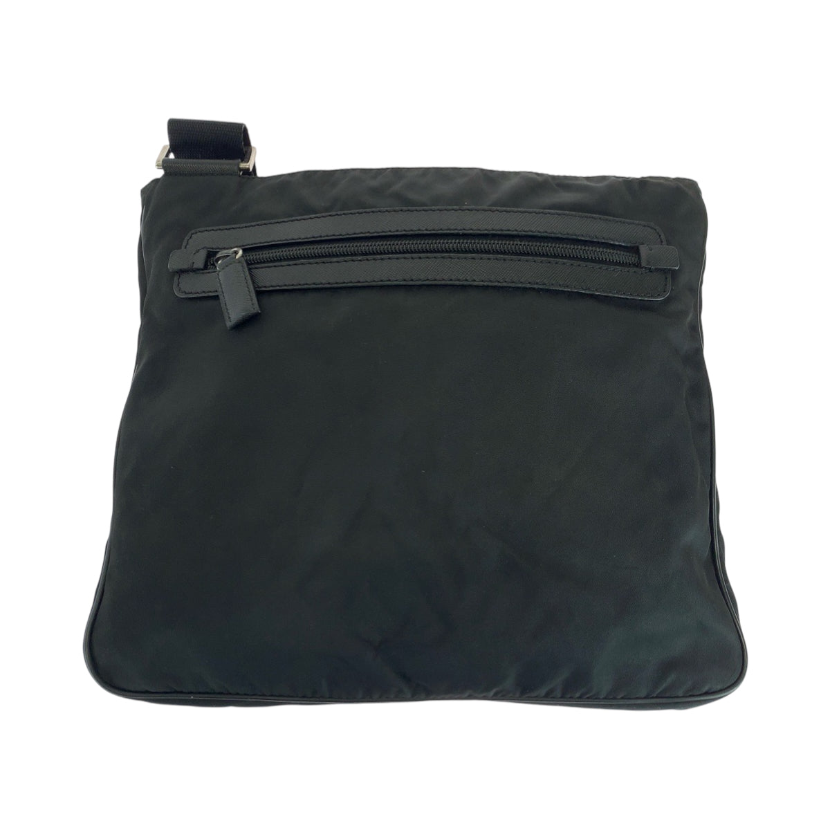 PRADA Shoulder Bag Nylon Black SilverMetal Shoulder Bag pochette Test Triangle With logo Women