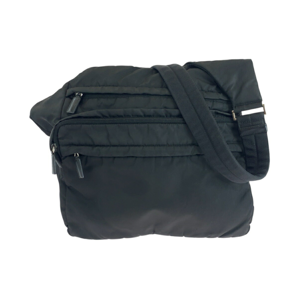 Prada Tessuto Triangle Logo Plate Nylon Shoulder Bag