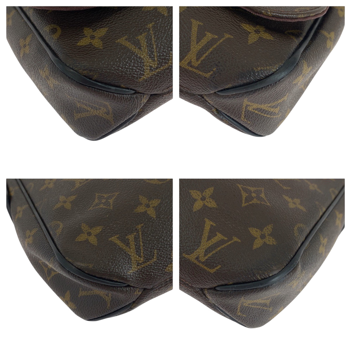 LOUIS VUITTON Shoulder Bag PVC Brown Black SilverMetal Shoulder Bag Monogram Macasa District PM Women