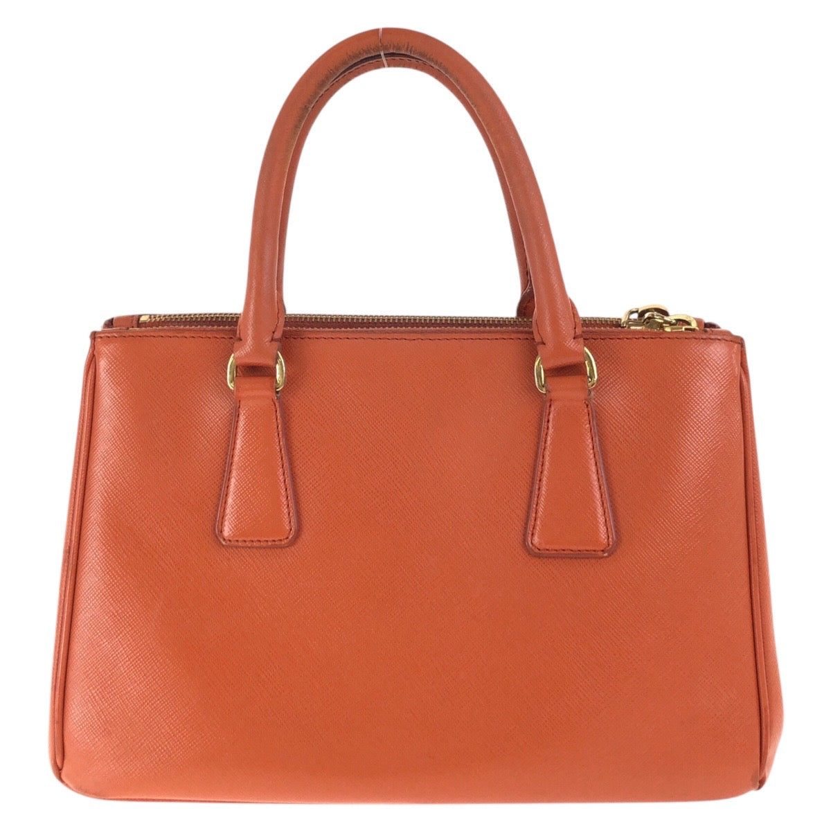 PRADA Handbag leather Orange GoldMetal Handbag Tote Bag Shoulder Bag 2way Safiano Galleria Women
