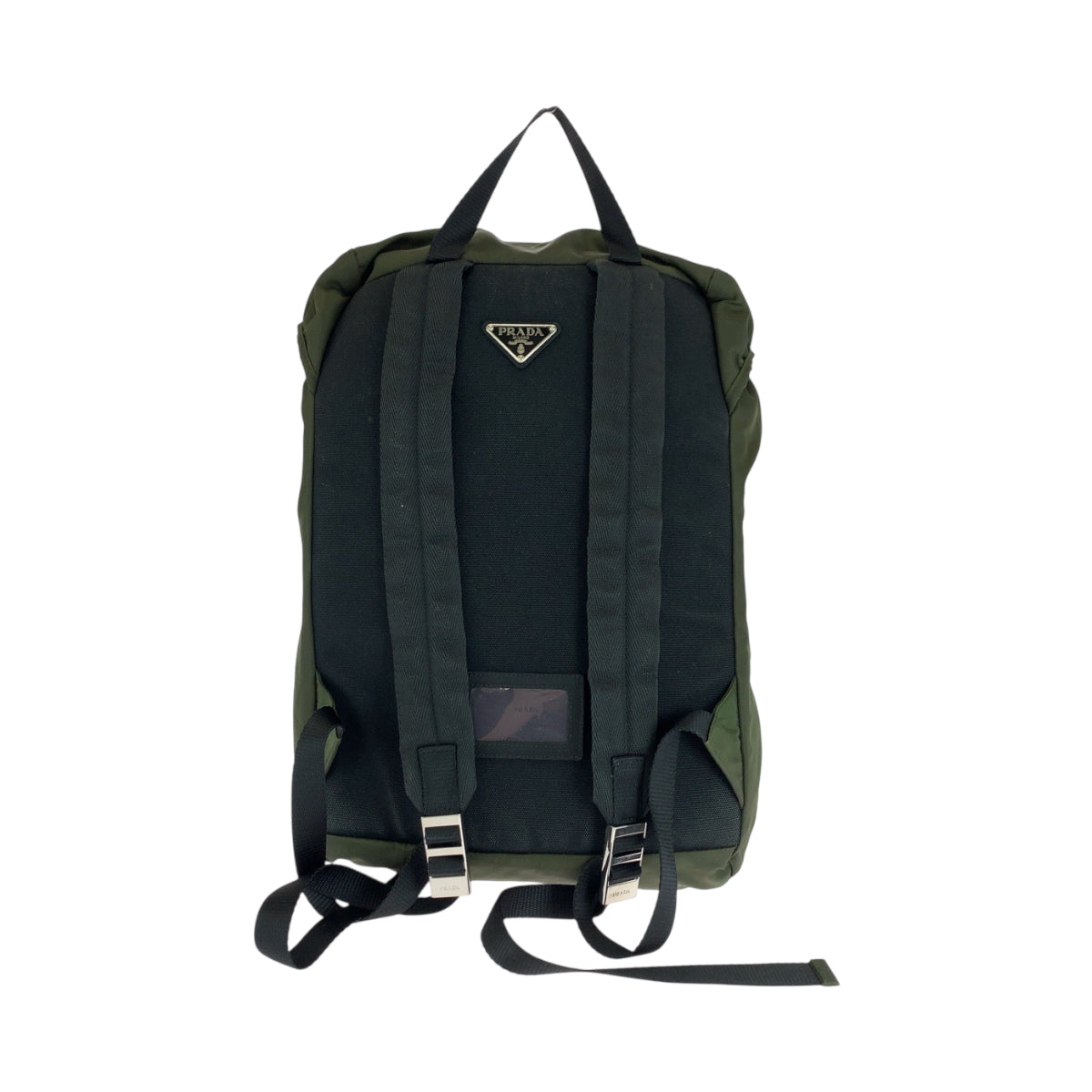 PRADA Backpack VZ0056 Nylon Khaki SilverMetal Backpack Backpack Test Triangle With logo mens