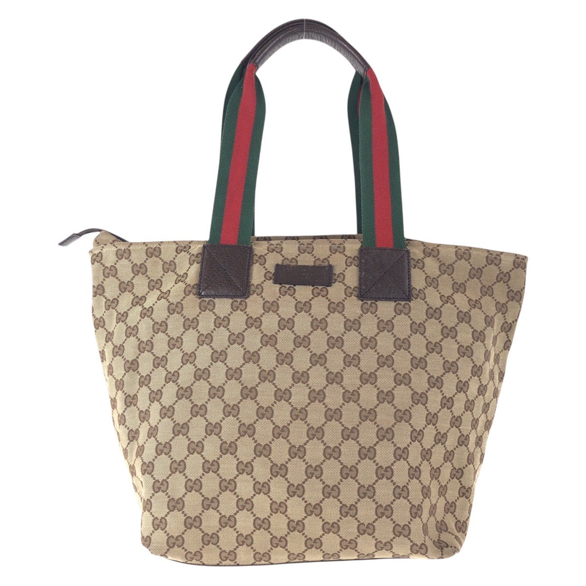 GUCCI Tote Bag 131231 GG canvas, leather Brown Silver Metal Tote Bag Shoulder Bag Sherry line Women