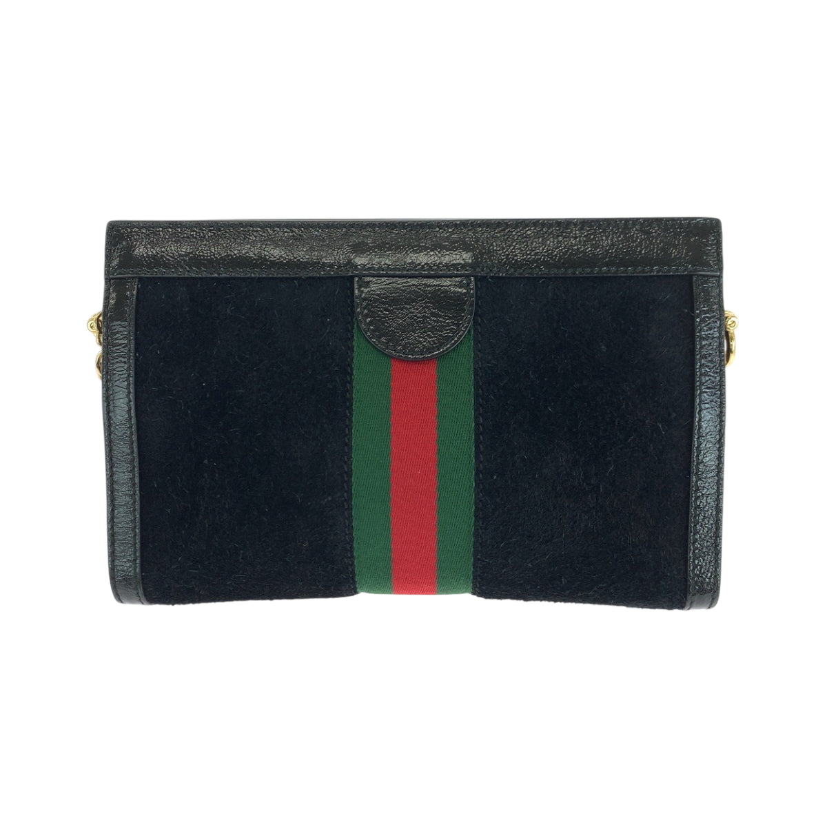 GUCCI Shoulder Bag 503877 Suede Black GoldMetal ChainShoulder Bag Pochette Sherry line Women