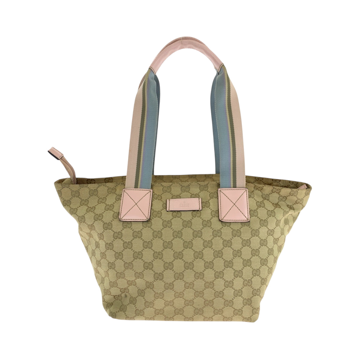 GUCCI Tote Bag 131230 GG canvas Beige Pink Blue Gold Metal Tote Bag Shoulder Bag Women
