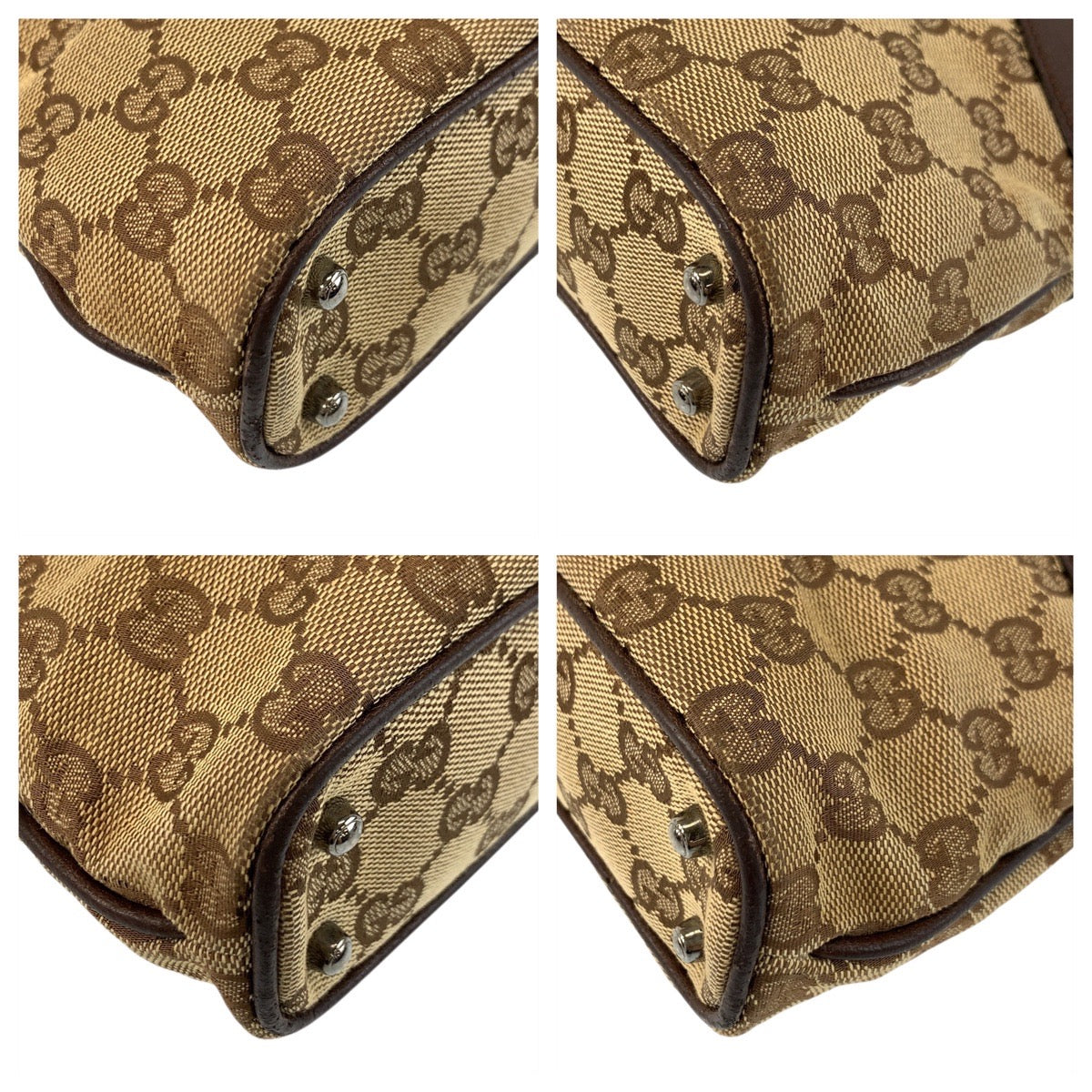 GUCCI Tote Bag 113015 GG canvas, leather Beige brown Tote Bag Shoulder Bag Women