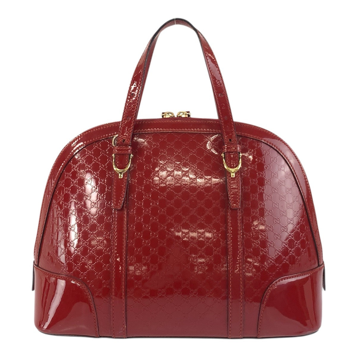 GUCCI Handbag 309617 enamel Red Gold Metal Handbag Shoulder Bag 2way Micro Guccisima Women
