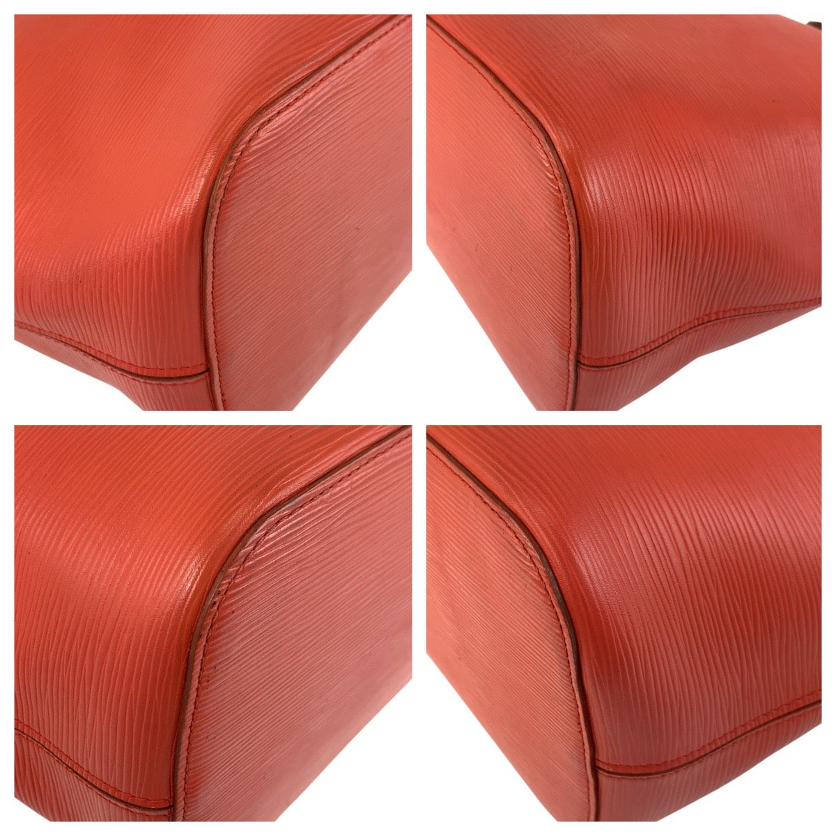 LOUIS VUITTON Tote Bag leather Orange SilverMetal Tote Bag Shoulder Bag Epi Neverfull MM Women