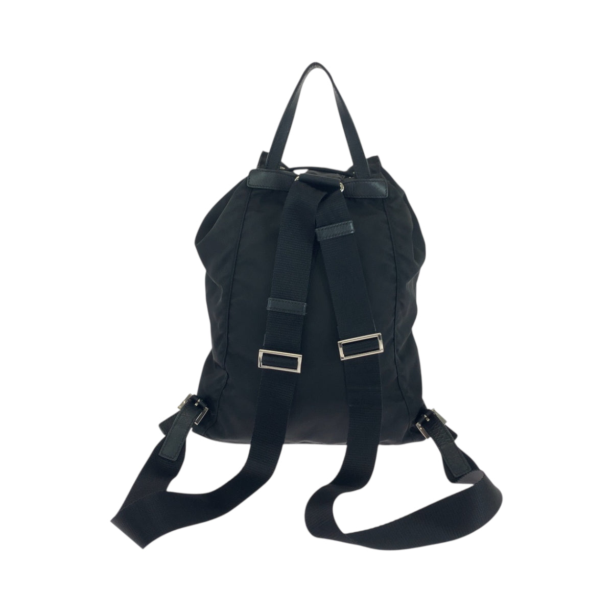 PRADA Backpack 1BZ032 Nylon Black Silver Metal Backpack Backpack Test Triangle With logo Women