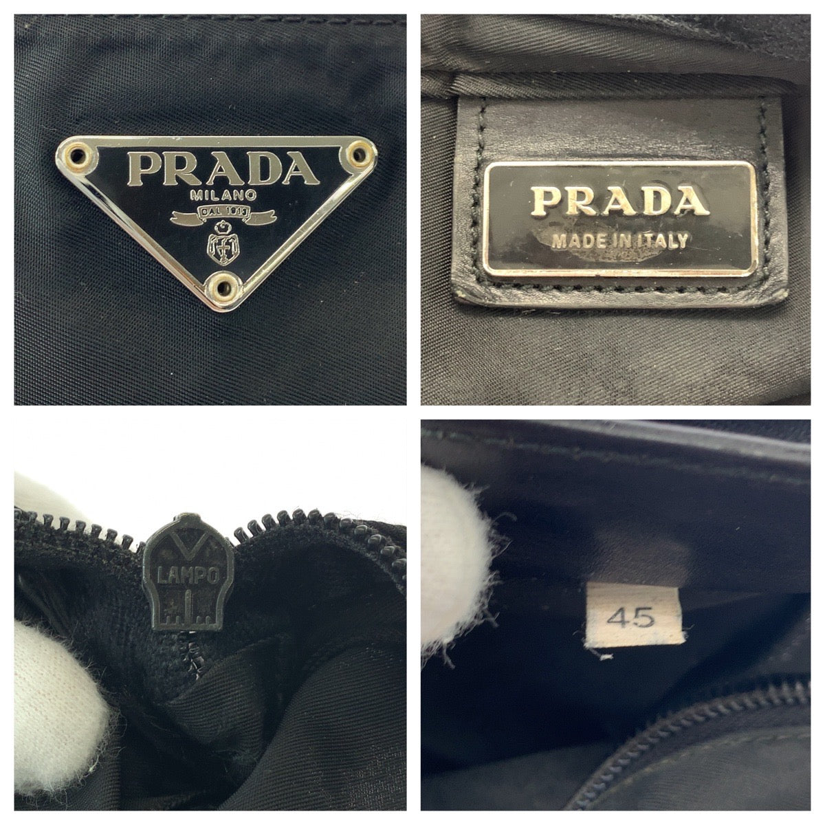 PRADA Shoulder Bag Nylon Black SilverMetal Test Triangle With logo Women