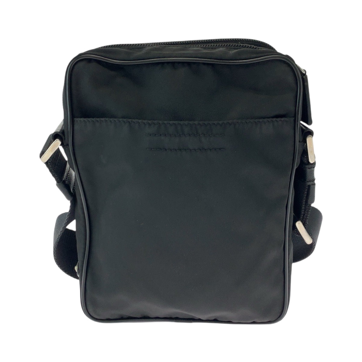 PRADA Shoulder Bag Nylon Black SilverMetal Shoulder Bag pochette Test Triangle With logo Women