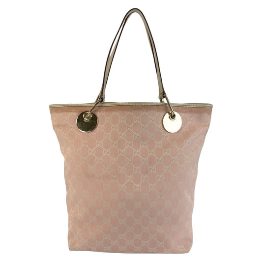GUCCI Tote Bag 120836 GG canvas, leather Pink White Gold Metal Tote Bag Shoulder Bag Women