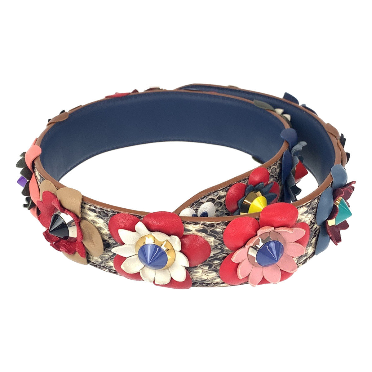 FENDI Shoulder strap Leather, Plastic multicolor Shoulder strap Strap you flour Women