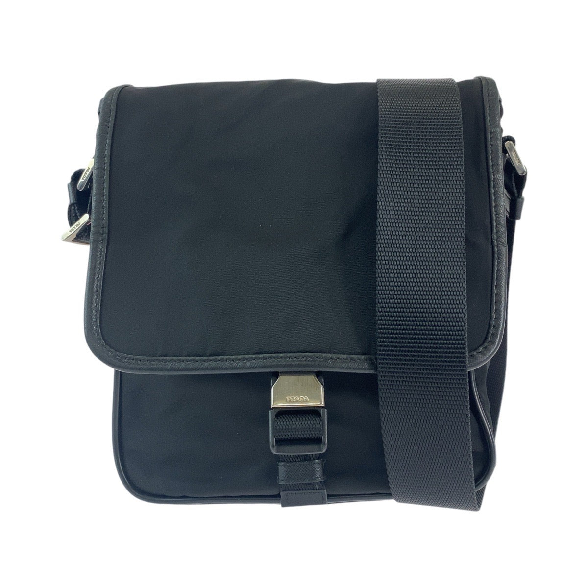 PRADA Shoulder Bag Nylon black Crossbody Shoulder Bag Messenger Bag Test Triangle With logo mens(Unisex)