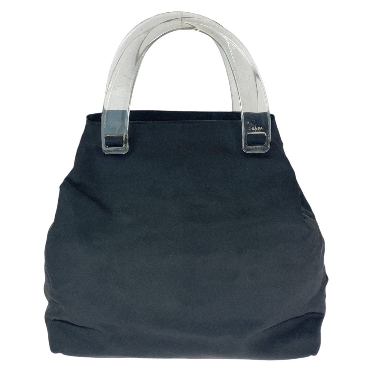 PRADA Tote Bag Nylon, Plastic black Tote Bag handbag Test Triangle With logo Women