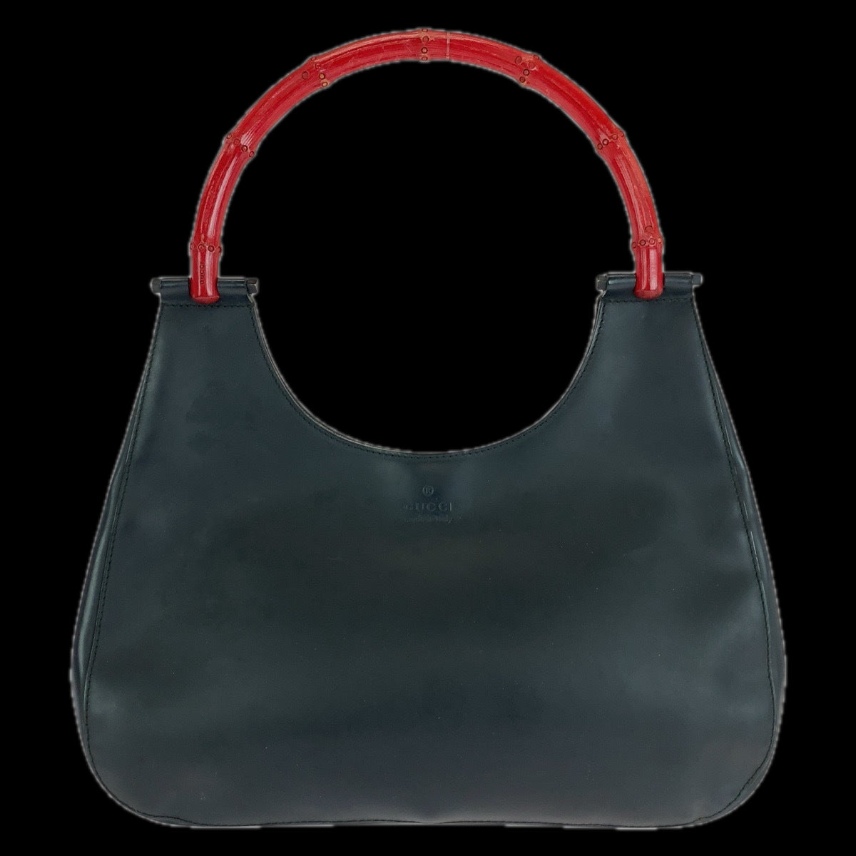 GUCCI Shoulder Bag 001 3739 leather black Bamboo Women