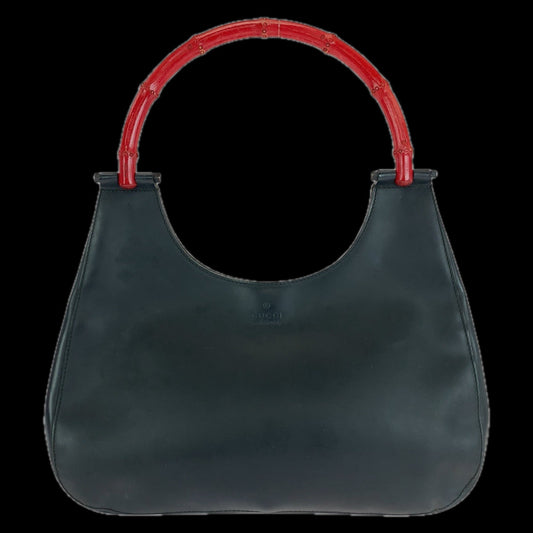GUCCI Shoulder Bag 001 3739 leather black Bamboo Women