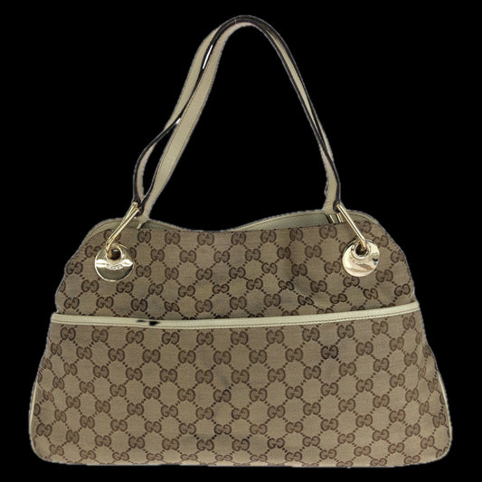 GUCCI Tote Bag 121023 GG canvas, leather Brown Tote Bag Shoulder Bag Women