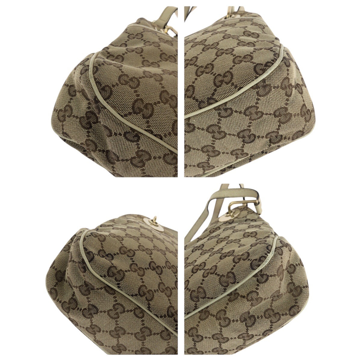 GUCCI Tote Bag 121023 GG canvas, leather Brown Tote Bag Shoulder Bag Women