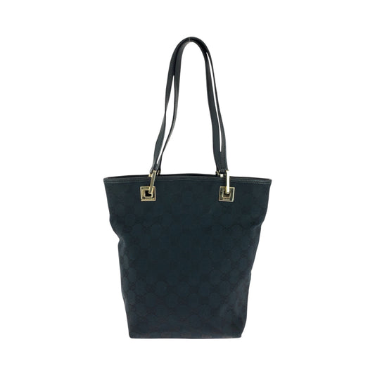 GUCCI Tote Bag 002 1099 GG canvas Black GoldMetal Tote Bag handbag Women