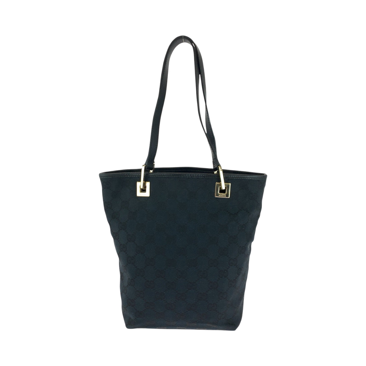 GUCCI Tote Bag 002 1099 GG canvas Black GoldMetal Tote Bag handbag Women