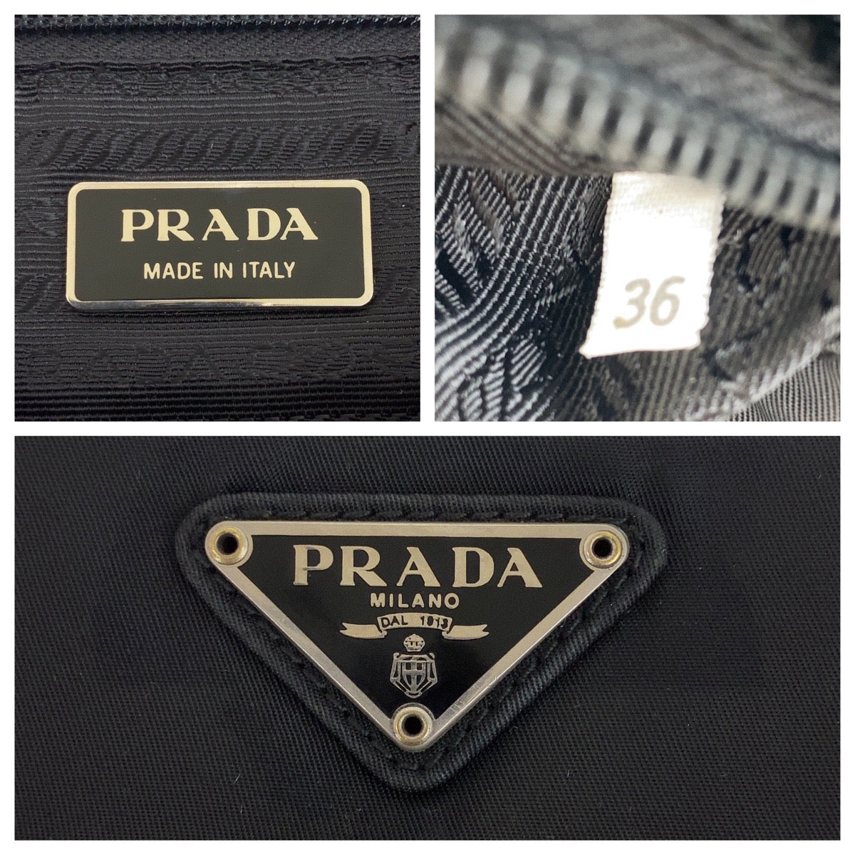 PRADA Tote Bag Nylon black Tote Bag Shoulder Bag Test Triangle With logo Women
