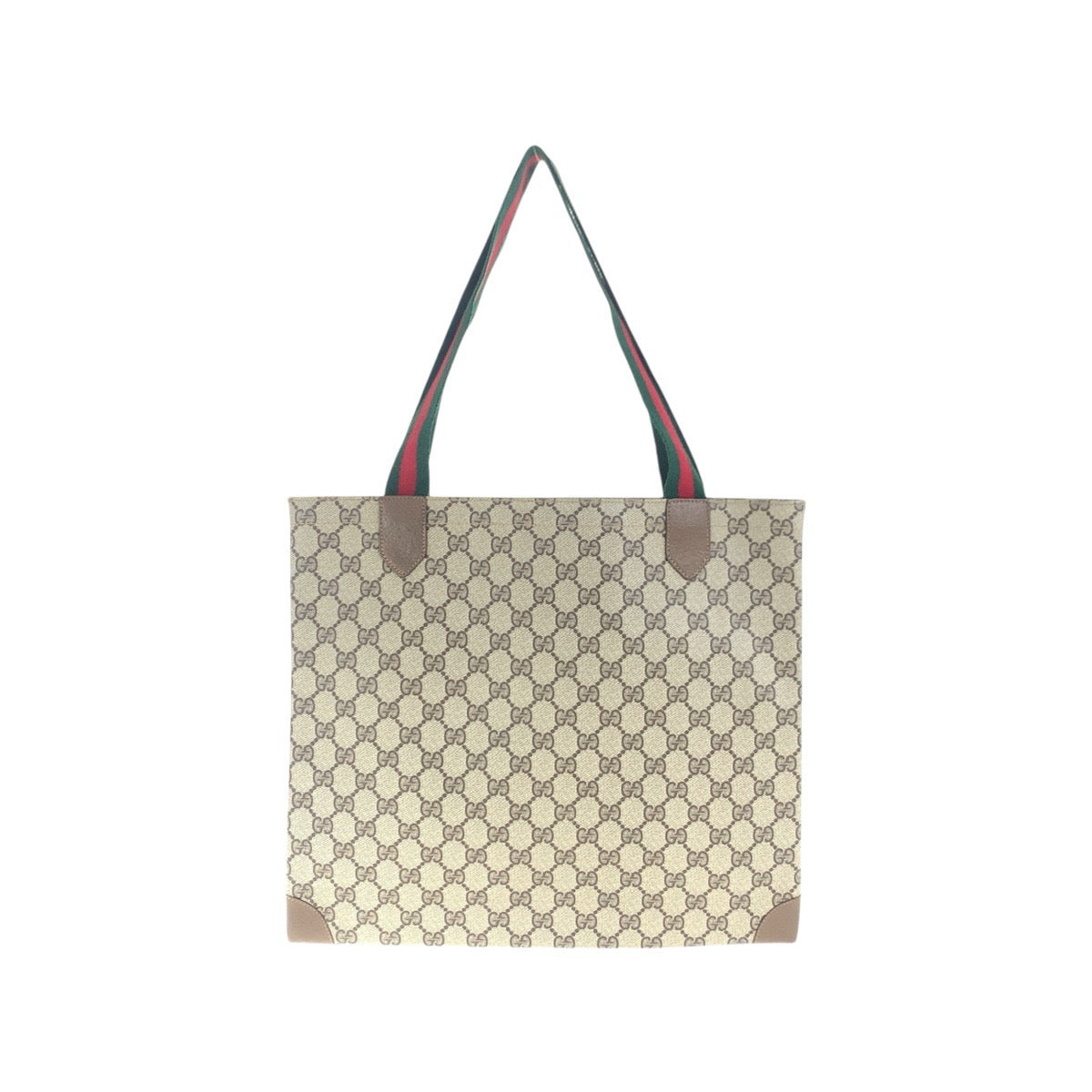GUCCI Tote Bag 002.63.0048 GG Supreme Canvas Beige Brown Gold Metal Tote Bag Shoulder back Sherry Line Old Gucci Women