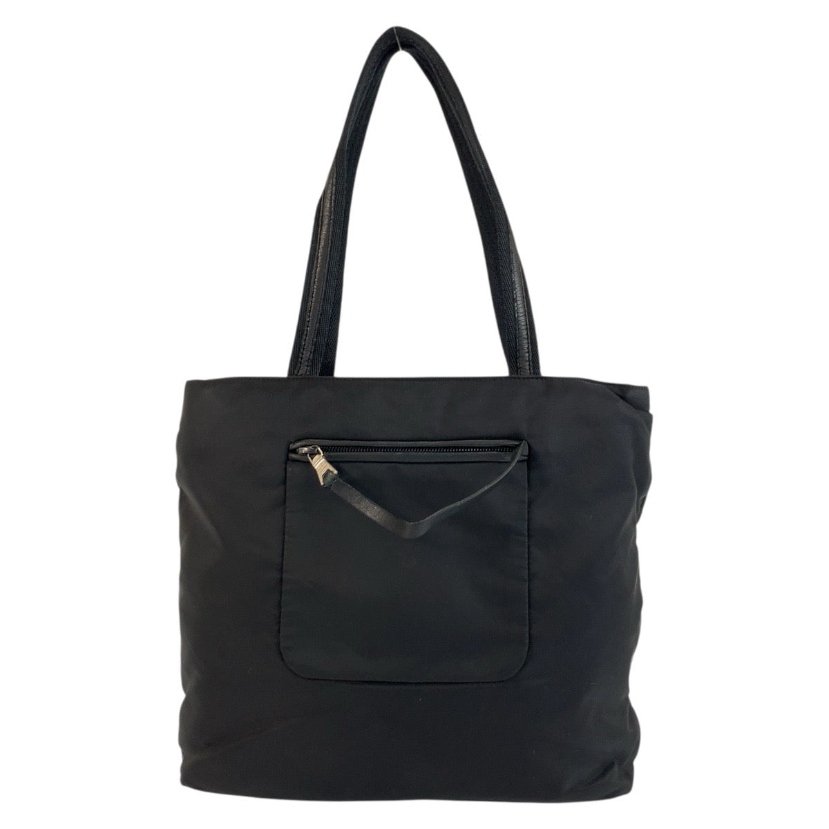 PRADA Tote Bag 22 Nylon Black SilverMetal Tote Bag Shoulder Bag Test Triangle With logo Women