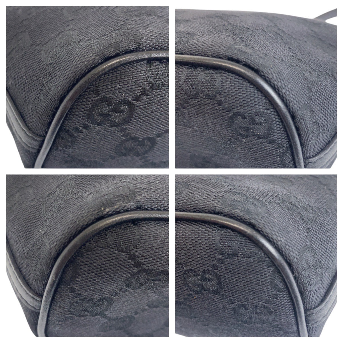 GUCCI Handbag 07198 GG canvas, leather Black SilverMetal Handbag accessory pouch Women