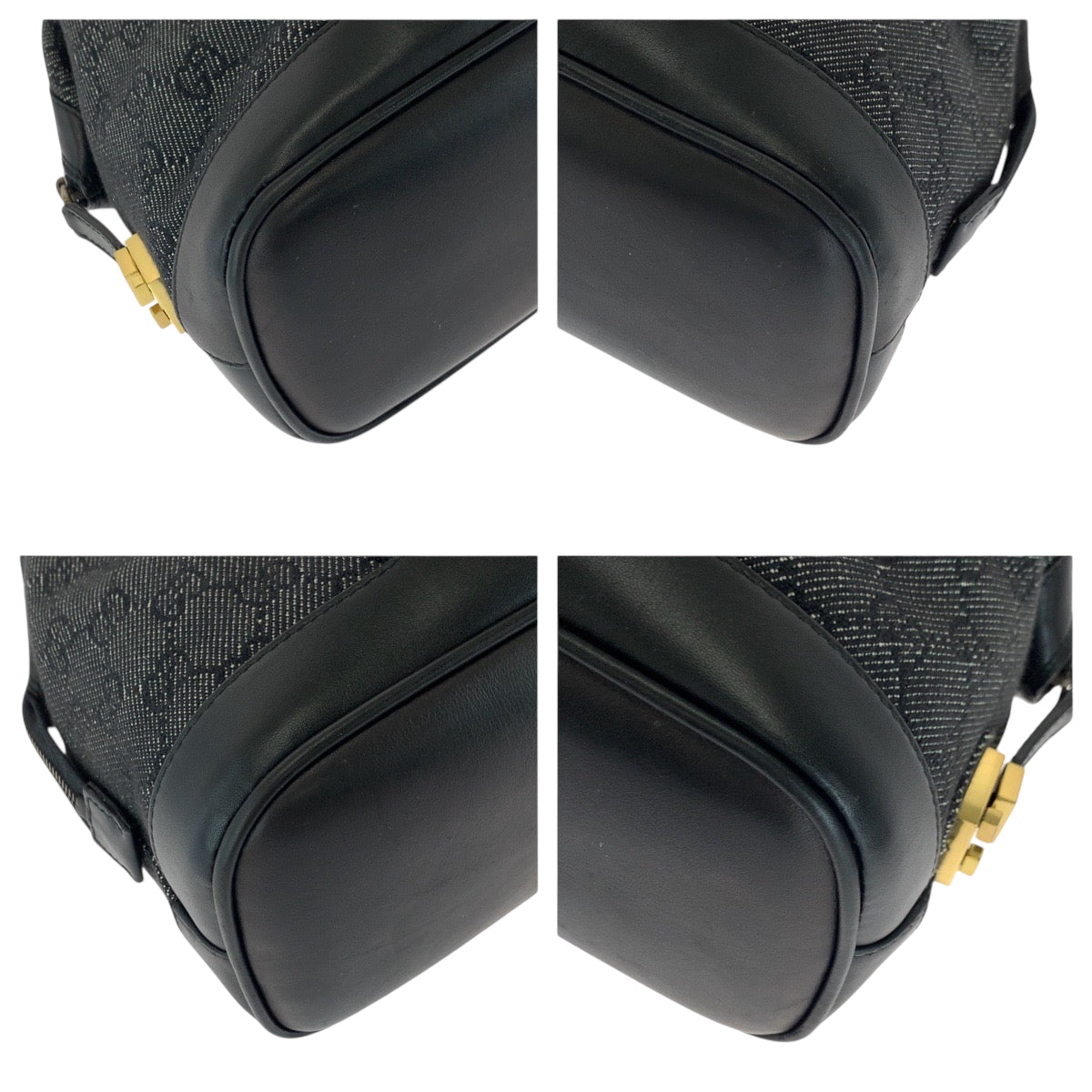 GUCCI Shoulder Bag 92734 GG canvas Black GoldMetal Shoulder Bag Boston Duffel bag Handbag Women