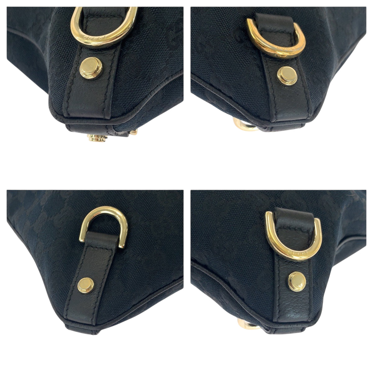 GUCCI Shoulder Bag 131326 GG canvas Black GoldMetal Shoulder Bag Crossbody Abbey Women