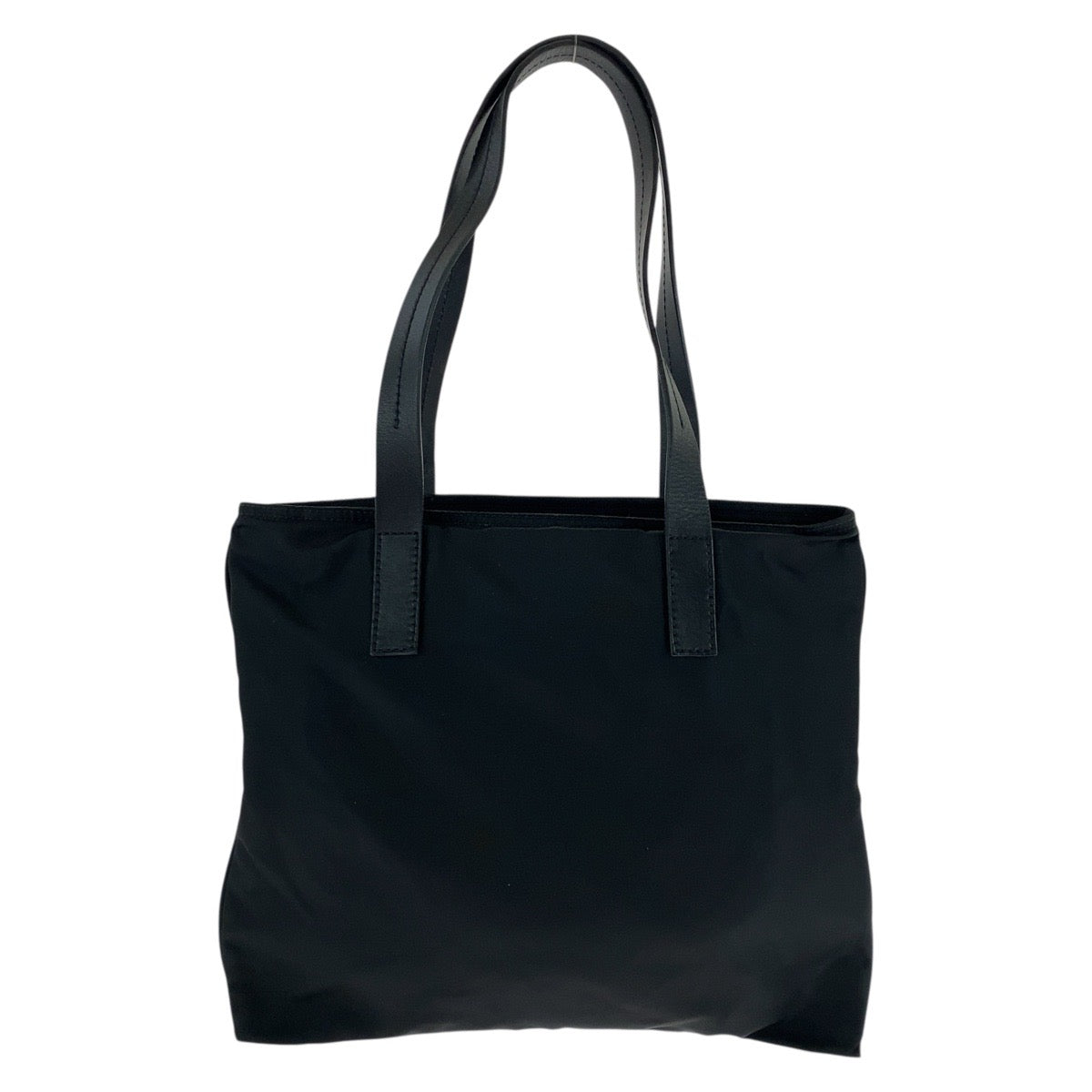 PRADA Tote Bag Nylon, Leather Black SilverMetal Tote Bag Shoulder Bag Test Triangle With logo Women