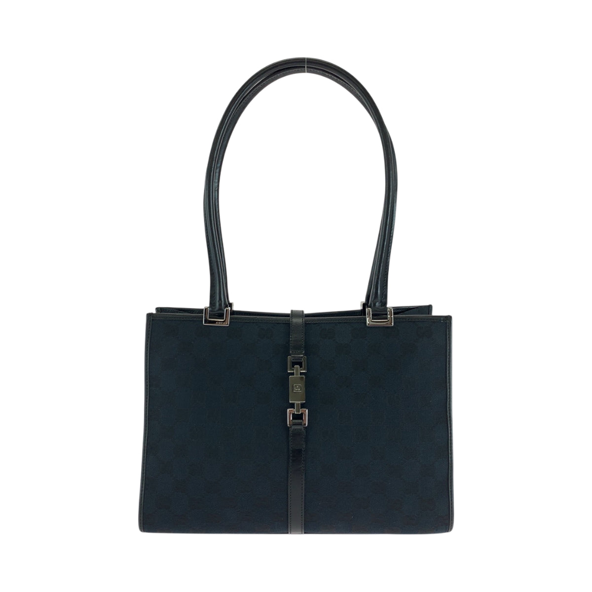 GUCCI Shoulder Bag 002 1073 GG canvas Black SilverMetal Shoulder Bag handbag Jackie Women