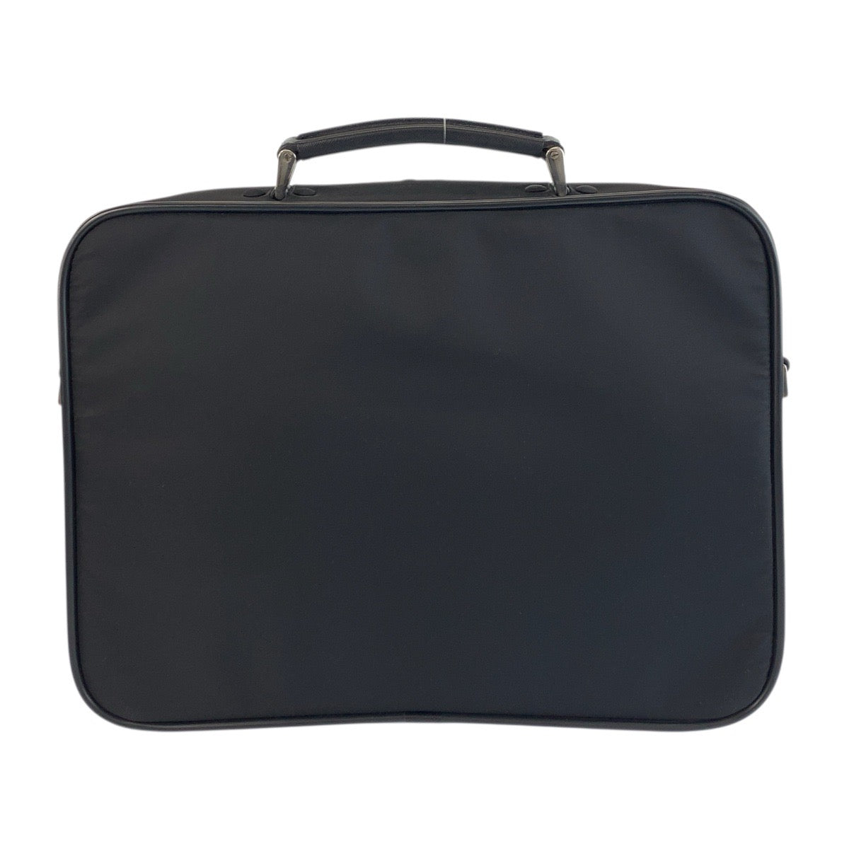 PRADA Business bag Nylon, Leather Black SilverMetal Business bag briefcase Test Triangle With logo mens