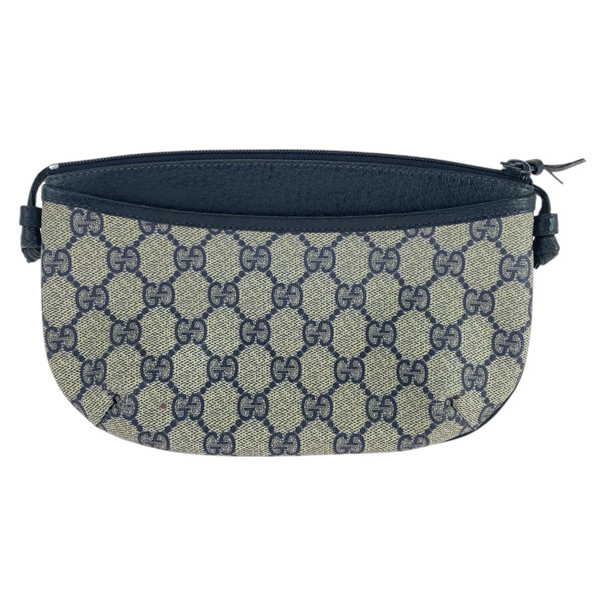 GUCCI Shoulder Bag 904 02 020 GG Supreme canvas, leather Gray navy Shoulder Bag pochette Old Gucci Women