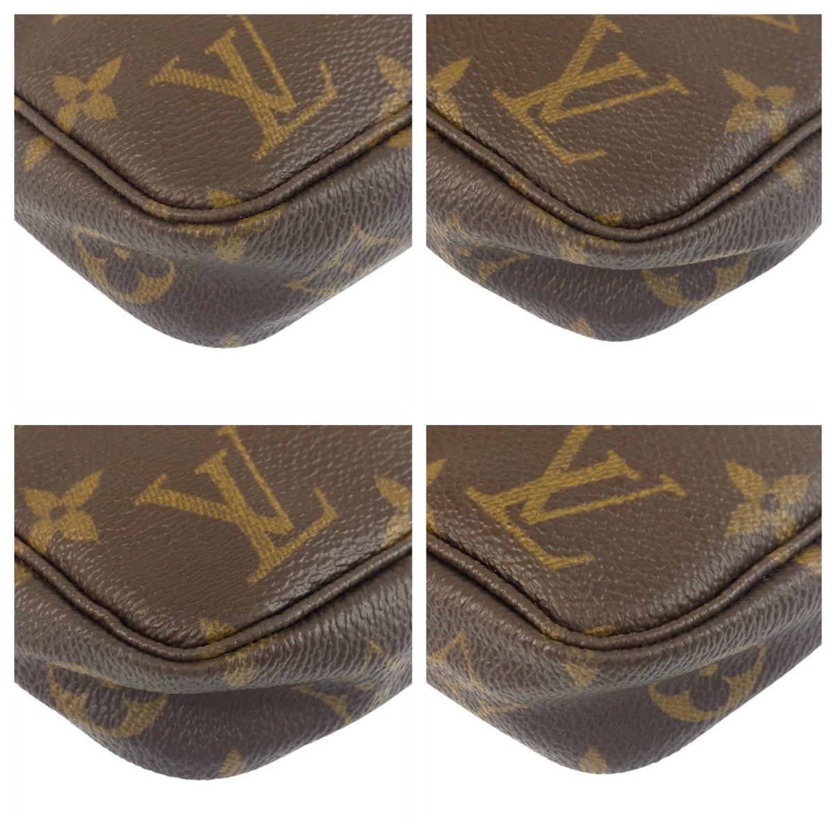 LOUIS VUITTON Handbag PVC, Leather Brown Accessory pouch Monogram Pochette Accessoires Women