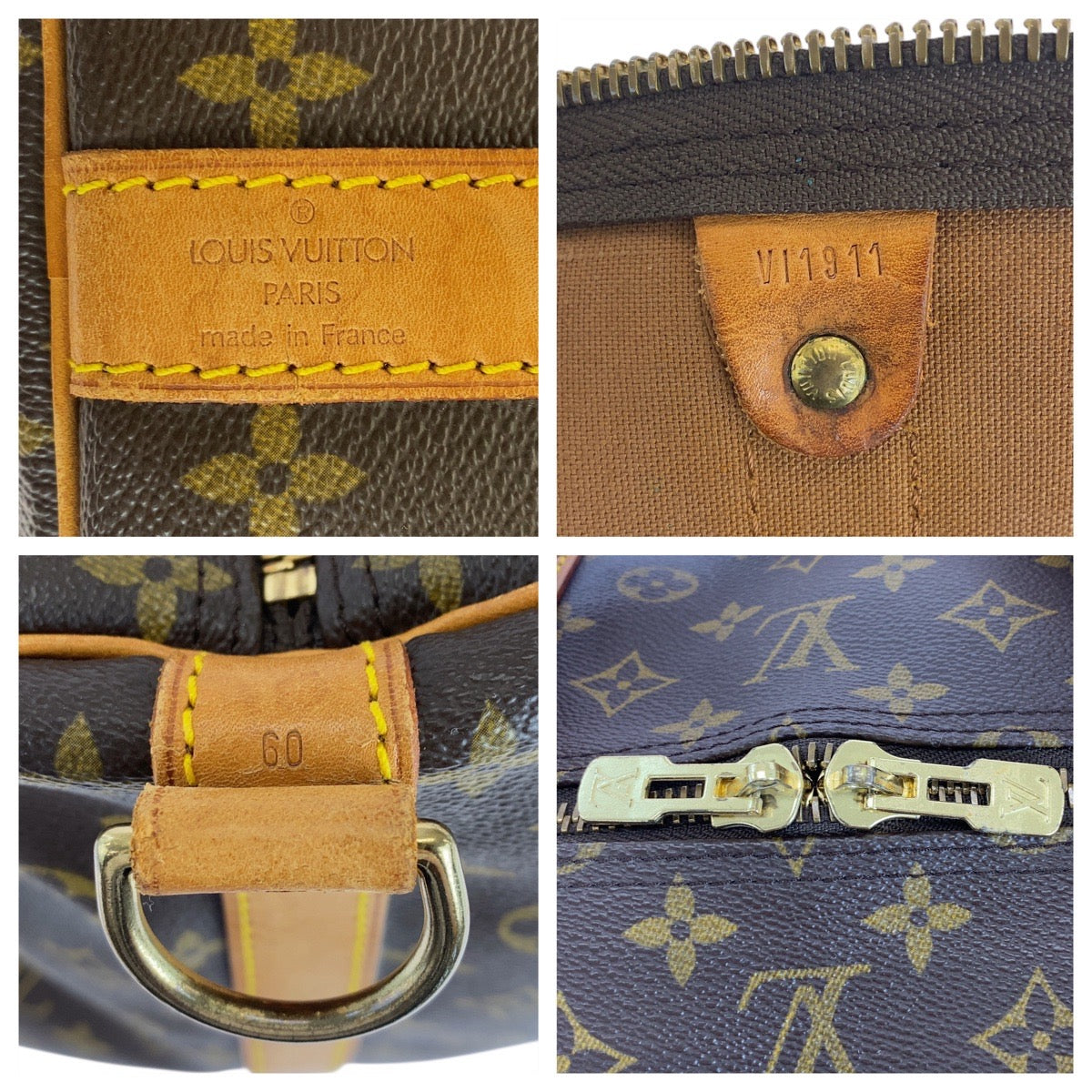 LOUIS VUITTON Boston Duffel bag PVC, Leather Brown Gold Metal Boston Duffel bag Shoulder Bag 2way Monogram Keepall bandouliere60 mens(Unisex)