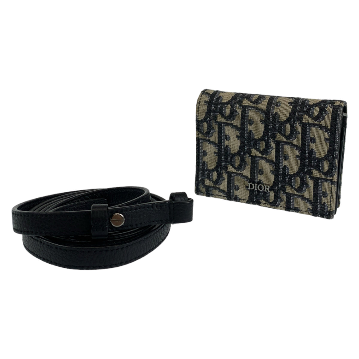 Dior Shoulder Bag canvas Navy SilverMetal Oblique Trotter