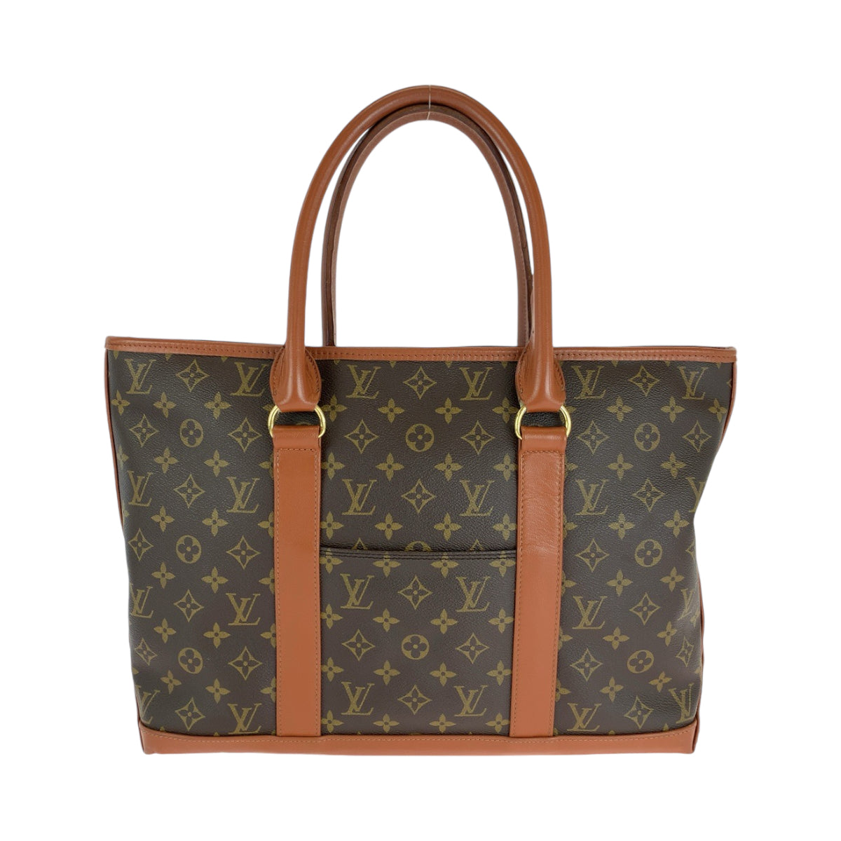 LOUIS VUITTON Tote Bag PVC Brown Gold Metal Tote Bag Shoulder Bag Monogram Weekend PM mens(Unisex)