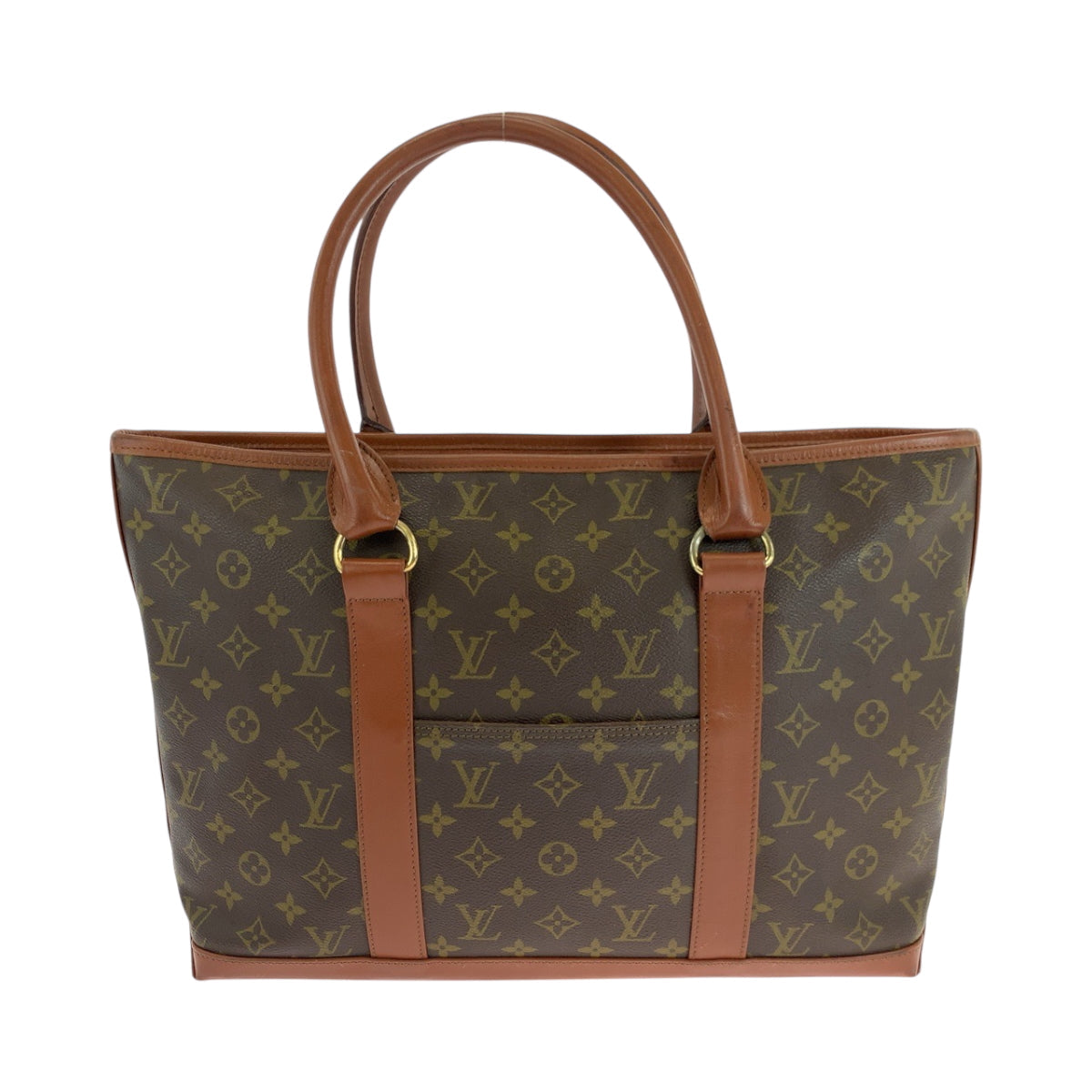 LOUIS VUITTON Tote Bag PVC Brown Gold Metal Tote Bag Shoulder Bag Monogram Sack Weekend PM mens