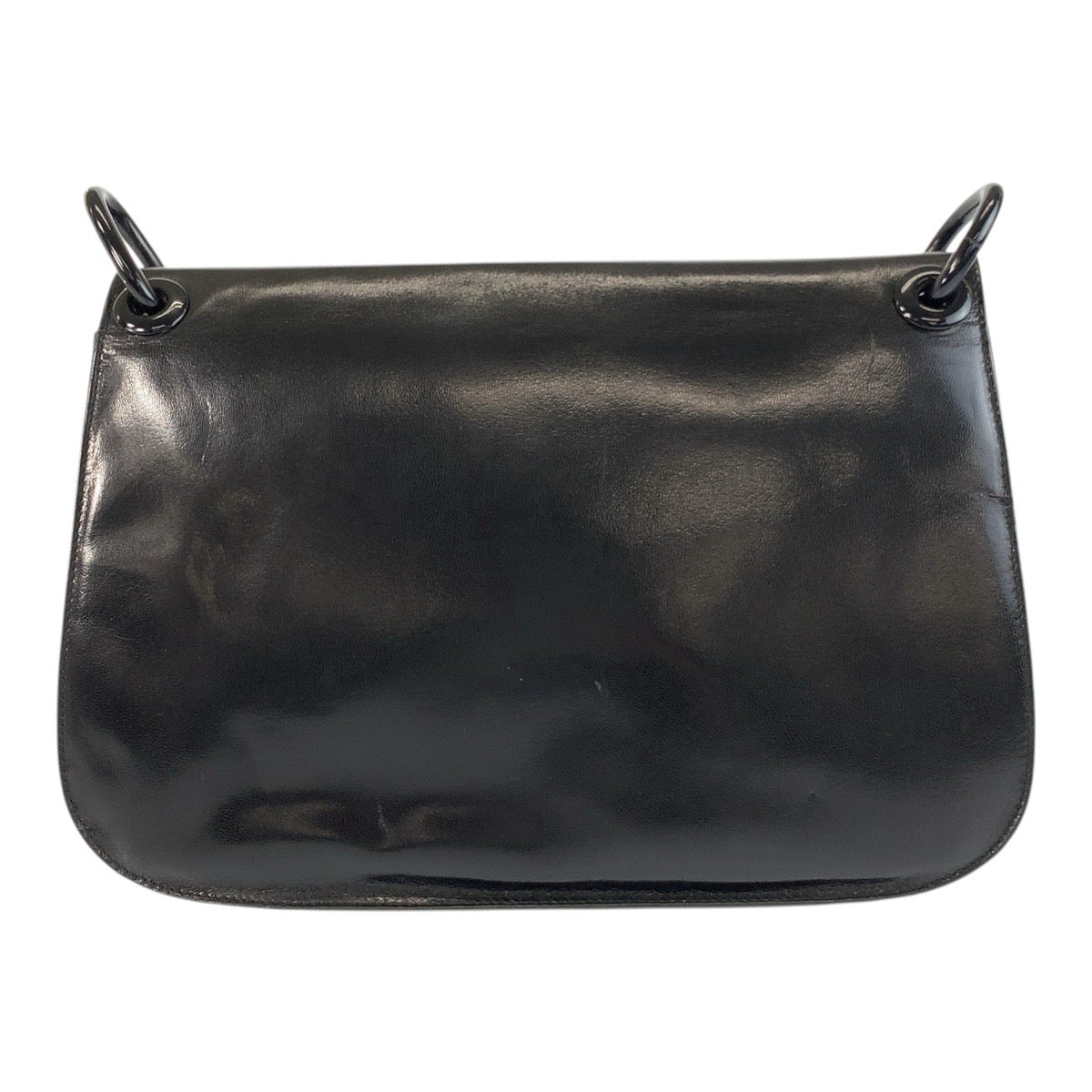 Prada Logo Embossed Leather Shoulder Bag