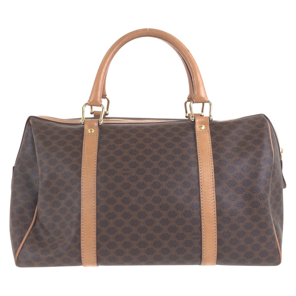 CELINE Handbag M14 PVC Brown Handbag Boston Duffel bag Macadam Women