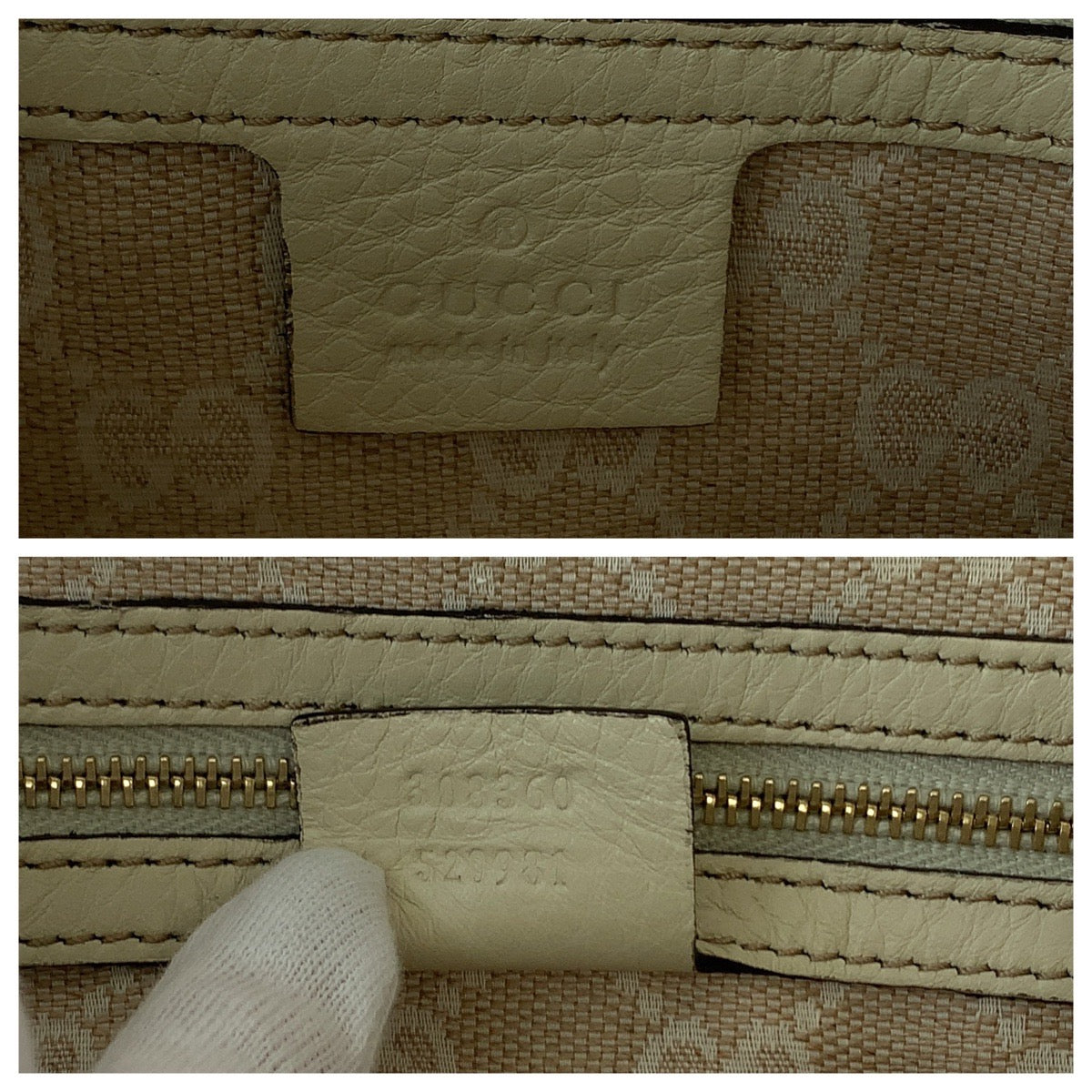GUCCI Shoulder Bag 308360 leather Ivory Brown Gold Metal Shoulder Bag Handbag 2way Bamboo Women