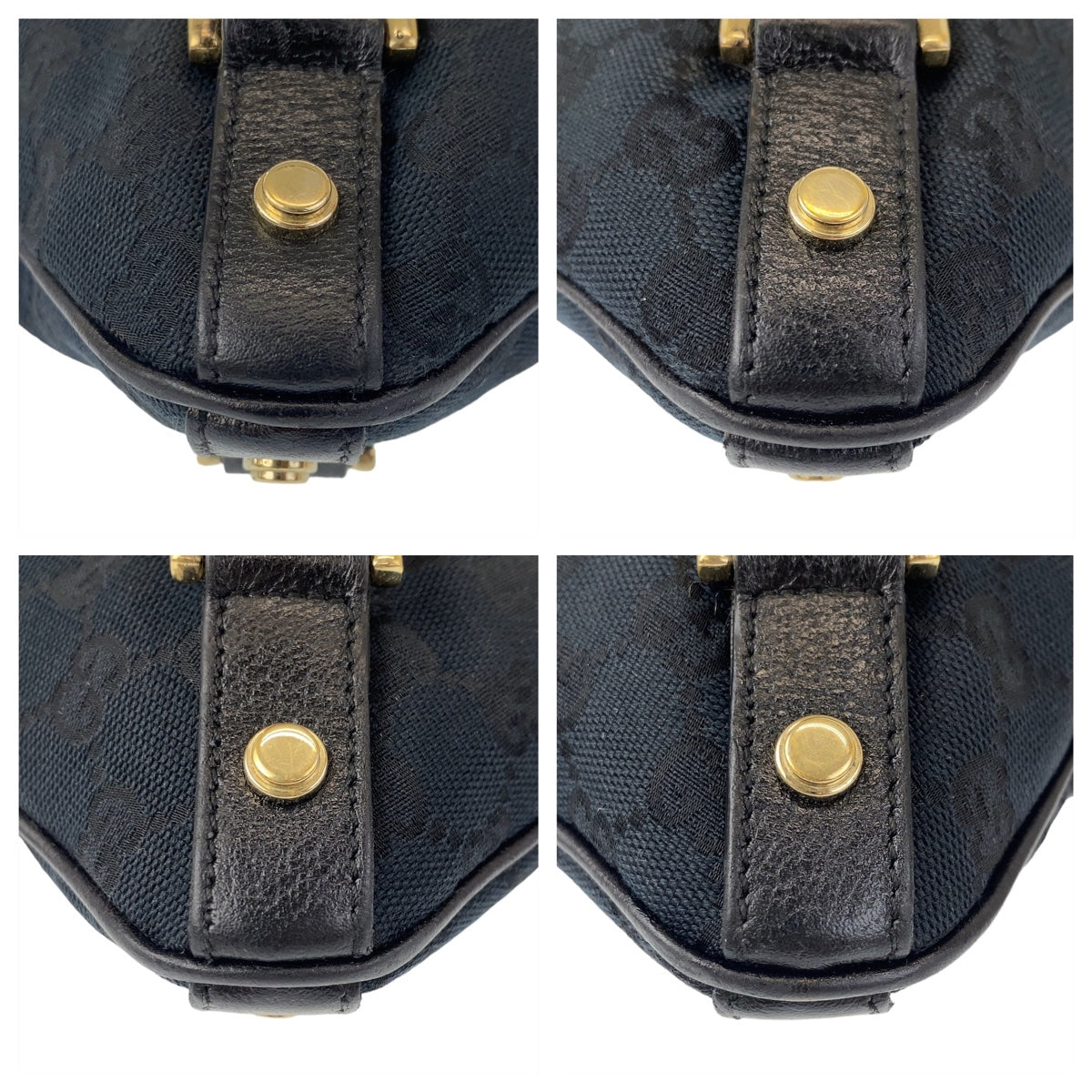 GUCCI Shoulder Bag 131326 GG canvas, leather Black GoldMetal Shoulder Bag Messenger bag Abbey Women