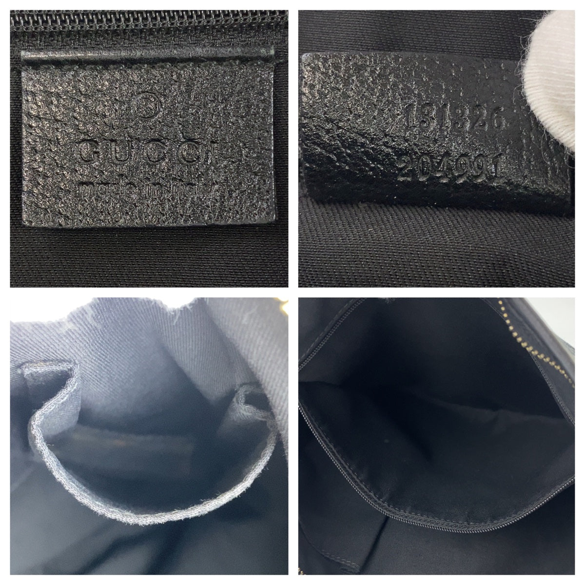 GUCCI Shoulder Bag 131326 GG canvas, leather Black GoldMetal Shoulder Bag Messenger bag Abbey Women