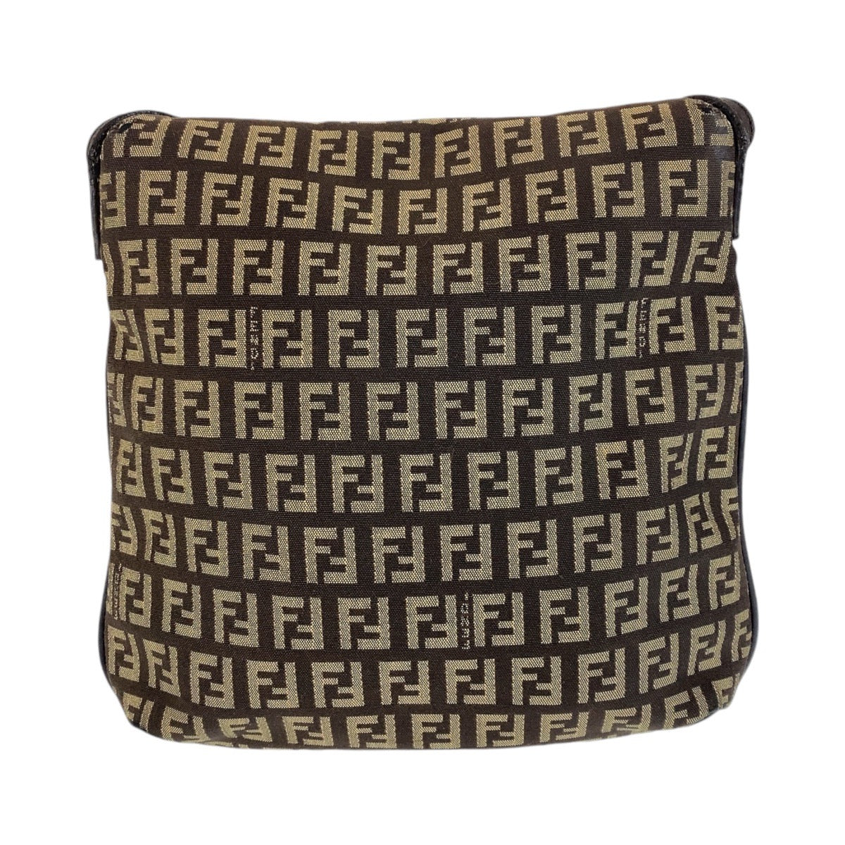 FENDI Shoulder Bag canvas Brown Silver Metal Shoulder Bag pochette Zucchino Kamsepochet Women