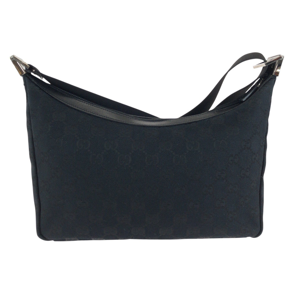 GUCCI Shoulder Bag 019 0433 GG canvas Black SilverMetal Shoulder Bag pochette Women