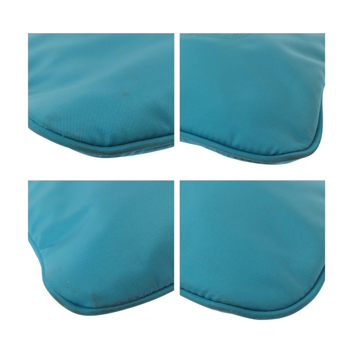 PRADA Shoulder Bag Nylon Light Blue Emerald SilverMetal Shoulder Bag pochette Test Triangle With logo Women