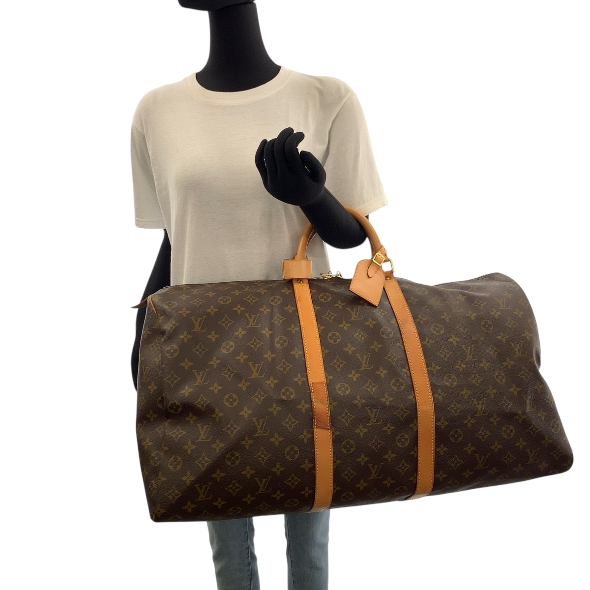 LOUIS VUITTON Boston Duffel bag PVC Brown Gold Metal Boston Duffel bag Handbag Monogram Keepall 60 Women