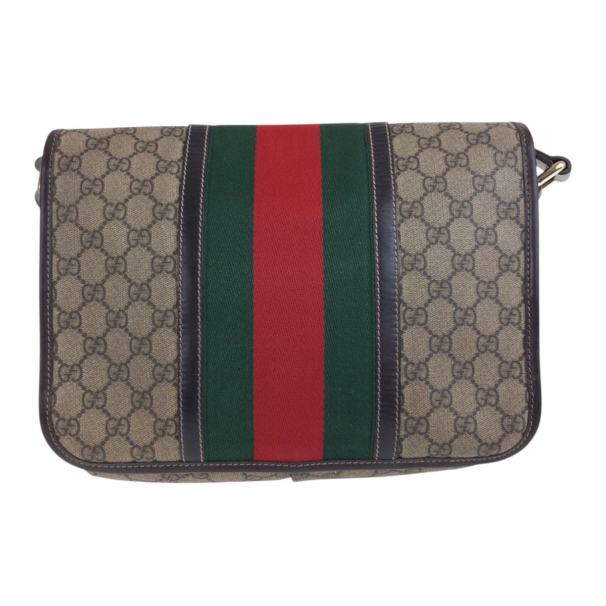 GUCCI Shoulder Bag 211130 GG Supreme Canvas Beige Brown Gold Metal Crossbody Shoulder Bag Unisex Sherry line Women